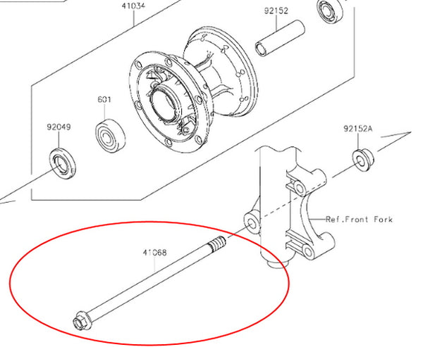 Kawasaki KLX150 Front Wheel Axle 12X226 – SXParts