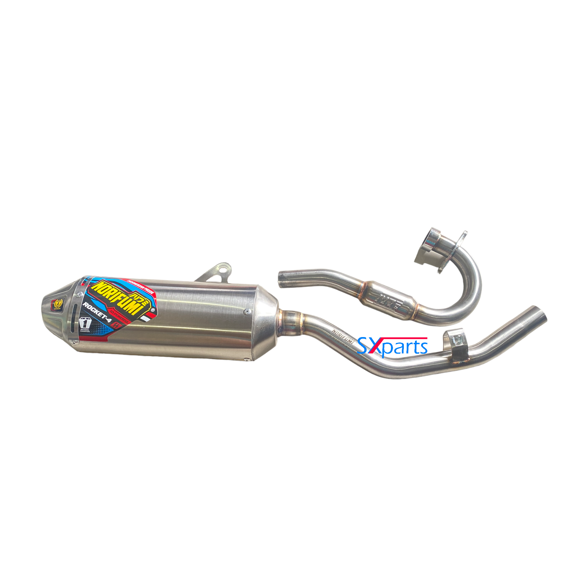 Full Stainless Steel Exhaust System For Kawasaki KLX140R L – Silver Powder-Coated Pipe & Muffler