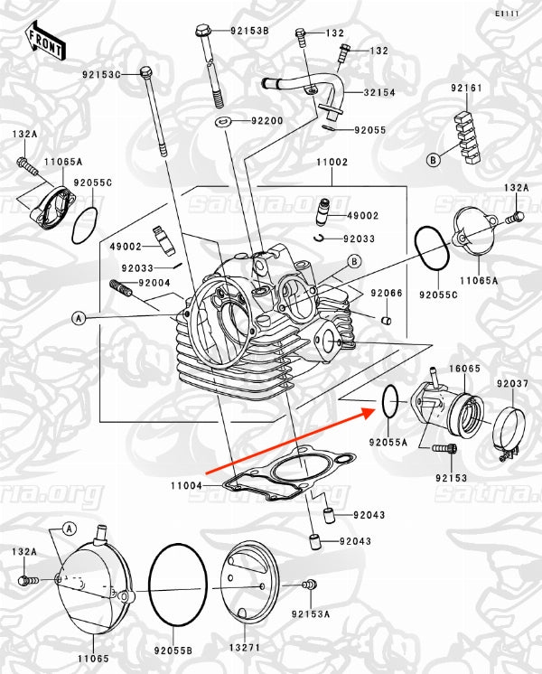 Kawasaki KLX150 Oring Intake Manifold 92055-0191