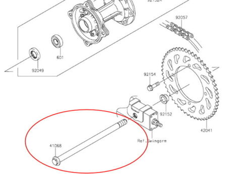 Kawasaki KLX150 Rear Wheel Axle 14X264.5